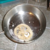 A slice of luffa as a pot scrubber