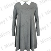 grey dress with white collar
