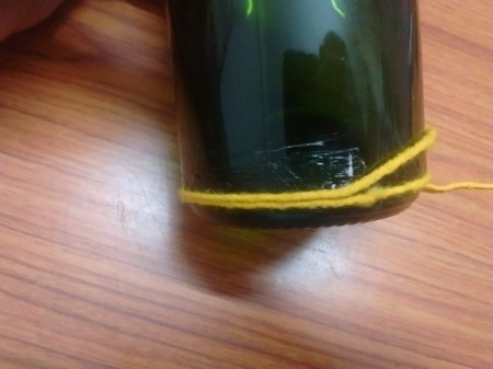 Yarn Wrapped Bottle Vase