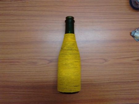 Yarn Wrapped Bottle Vase