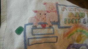 Sharpie stain on counted cross stitch fabric