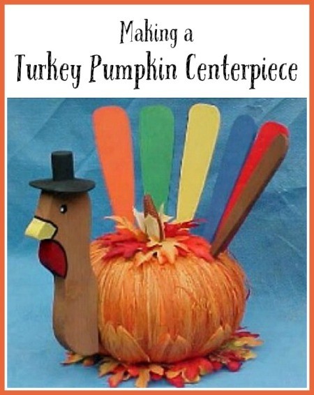 Making a Turkey Pumpkin Centerpiece