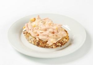 open face ham salad sandwich