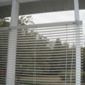 window blind hanging to dry