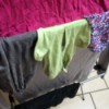 socks on folding drying rack