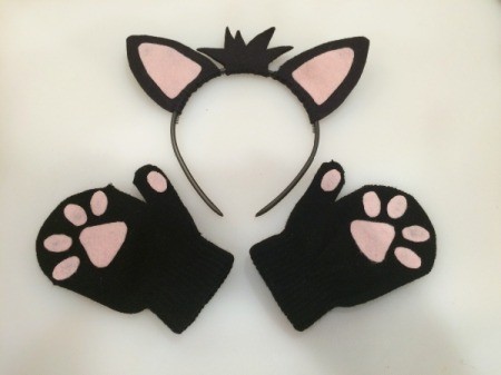 Felt Kitty Tail and Paws