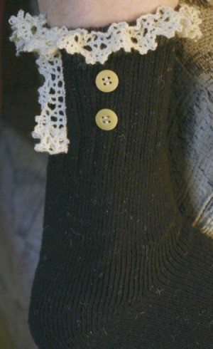 closeup of sock