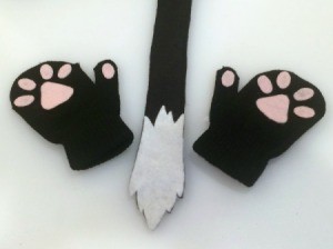 Felt Kitty Tail and Paws