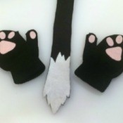 Felt Kitty Tail and Paws