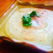 Tahini-Free Hummus - in a serving dish