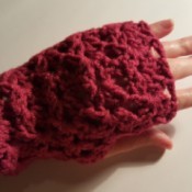 Fan Patterned Fingerless Gloves