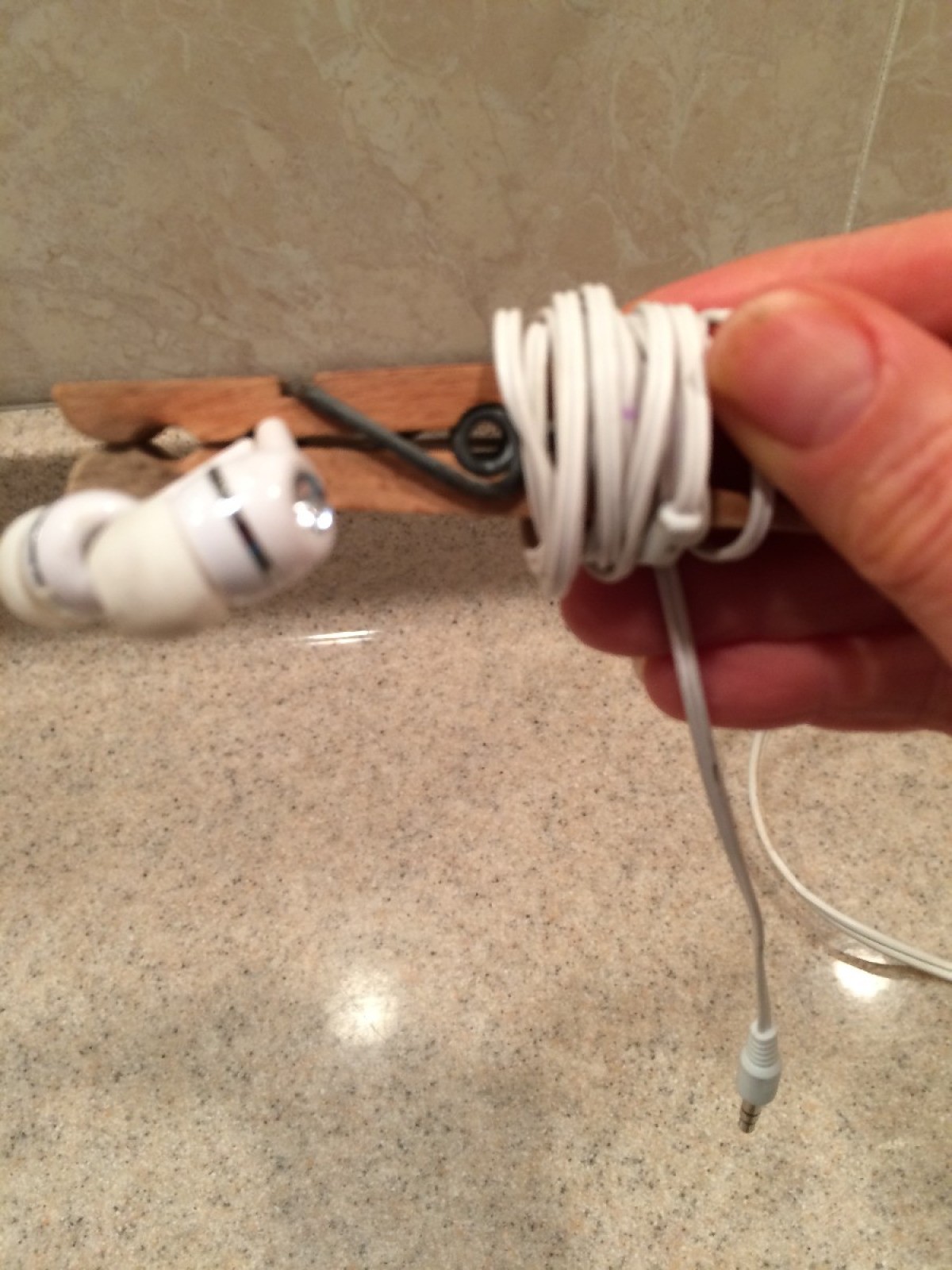 Clothespin to Store Earbuds ThriftyFun