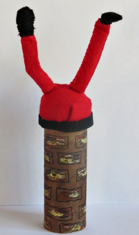 Stuck-in-the-Chimney Christmas Decoration