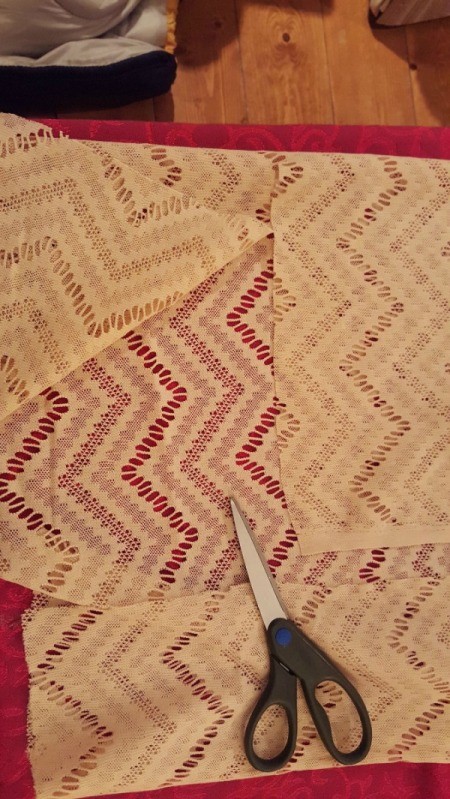 Lengthening a Dress - cut off any extra length in the lace addition