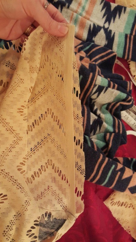 Lengthening a Dress - now sew the lace edges together