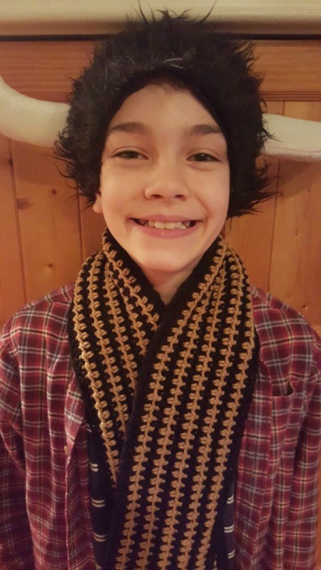 Striped Crochet Scarf