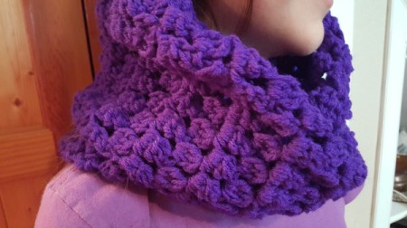 Grape Fizz Cluster Stitch Cowl