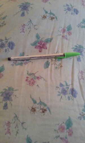 A pen that has been converted into a stylus.