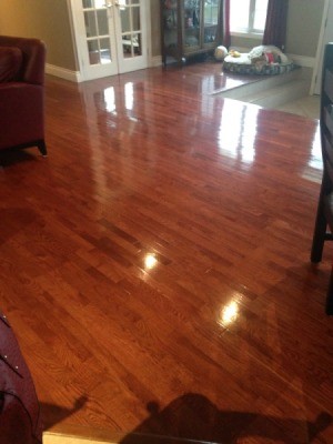 shiny hardwood floor