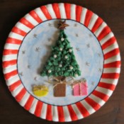 Christmas decorated paper plate