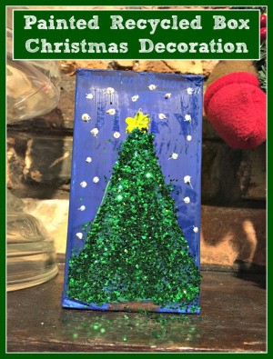 Painted Recycled Box Christmas Decoration