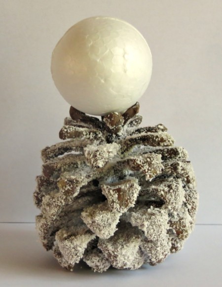 Frosted Pine Cone Snowman Craft