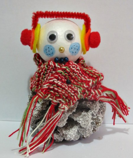 Frosted Pine Cone Snowman Craft