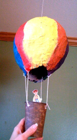 The completed hot air balloon.