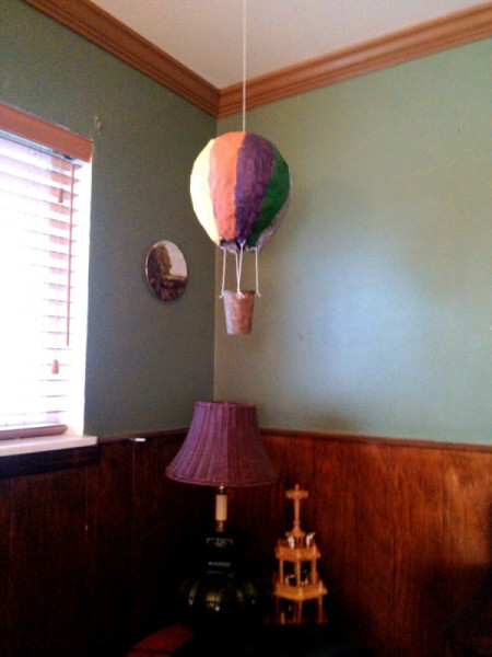 The completed hot air balloon.