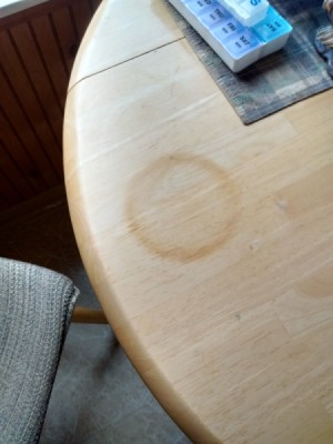heat mark on wood table