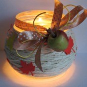 Autumn Leaves Jar Candle Holder