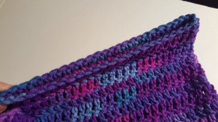 fold scarf in half with ends meeting