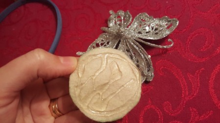 Dollar Store Decorated Headband - assembling the headband