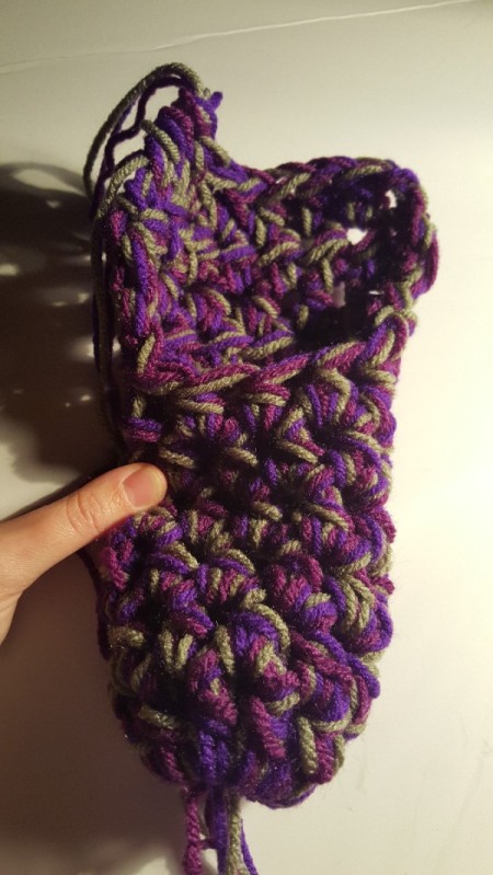 Thick Crocheted Slippers - repeat 2 times more for a total of 4 heel rows.