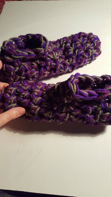 Thick Crocheted Slippers - finished
