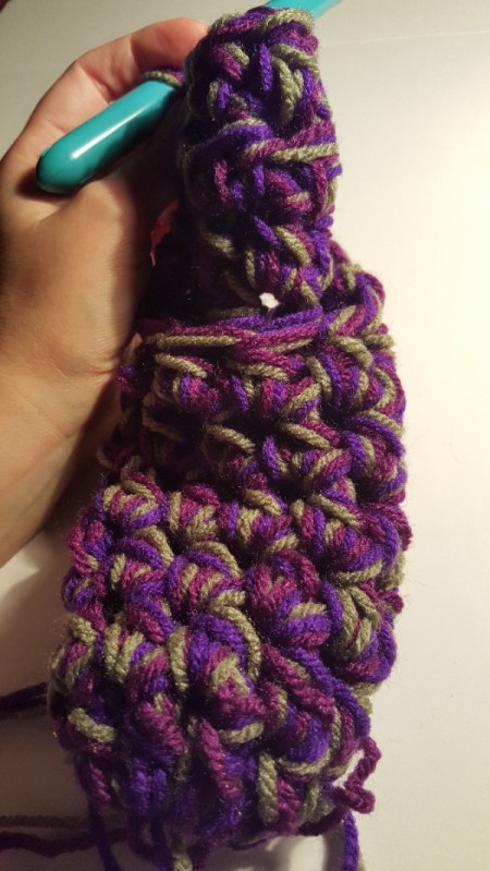 Thick Crocheted Slippers - place outside of heels together