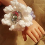Crocheted Wrist Corsage for American Girl Doll
