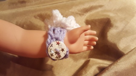 Crocheted Wrist Corsage for American Girl Doll - in process