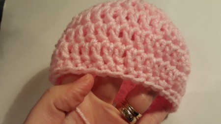 Crocheted Beanie Hat for American Girl Doll - finished hat