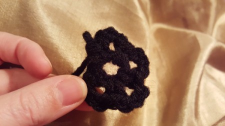 Crochet Shell Flower - in process
