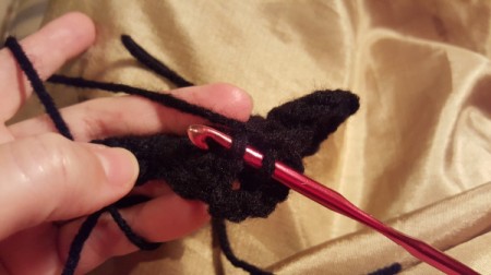 Crochet Shell Flower - in process