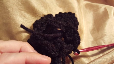 Crochet Shell Flower - in process