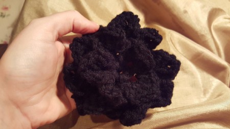 Crochet Shell Flower - in process