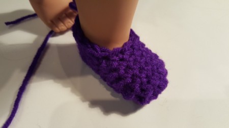 Crocheted Slippers for American Girl Doll