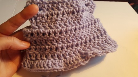 Crocheted Dress for American Girl Doll - Crocheting the dress, about half way done.