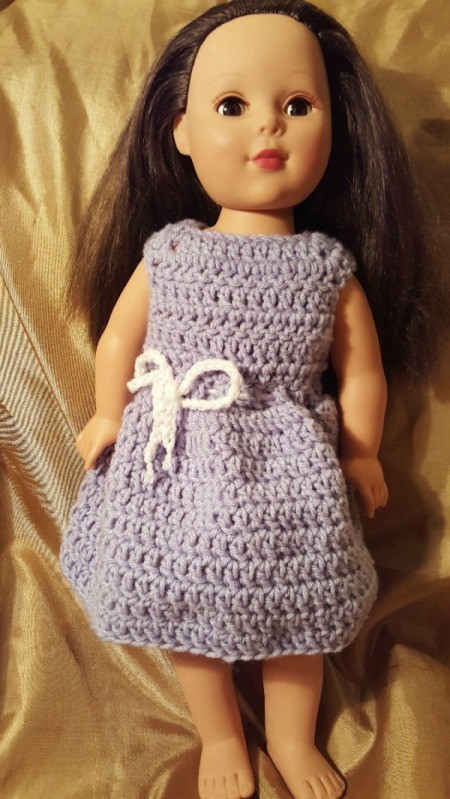 Crocheted Dress for American Girl Doll - the finished dress