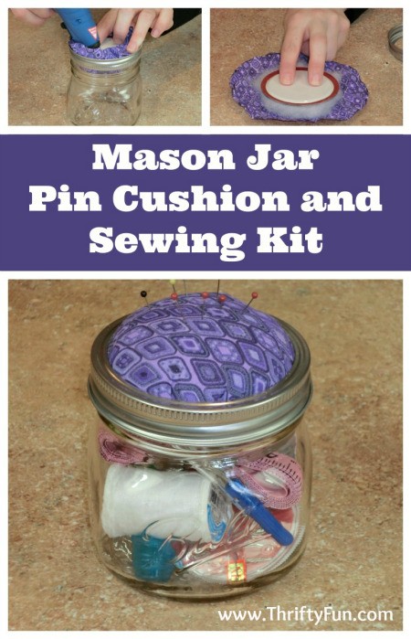 Mason Jar Pin Cushion and Sewing Kit
