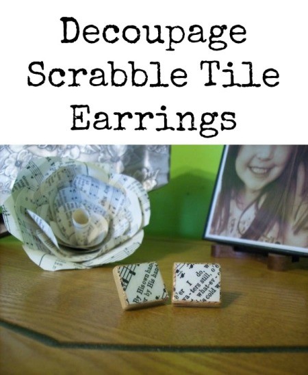 Decoupage Scrabble Tile Earrings