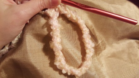 American Girl Doll Crocheted Cowl - in process