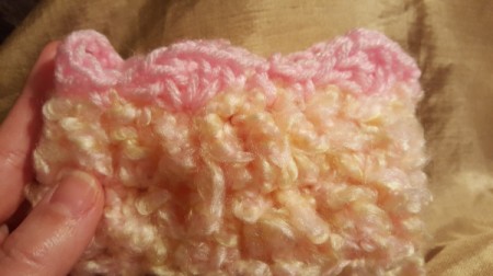 Crocheted Wrist Corsage for American Girl Doll - in process